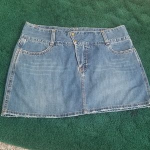 American Eagle Outfitters Denim Skirt Snap Zip Skirt Size 8